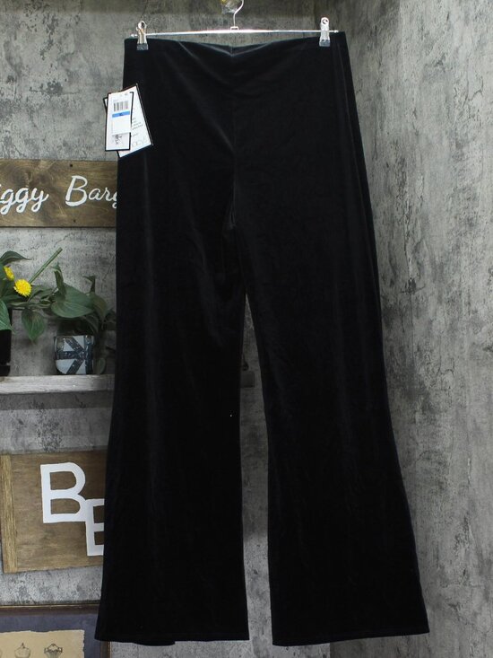 Black Alex Sophia Juniors Velvet Pull On Front Slit Pants 196Z630E Xl Sz XL